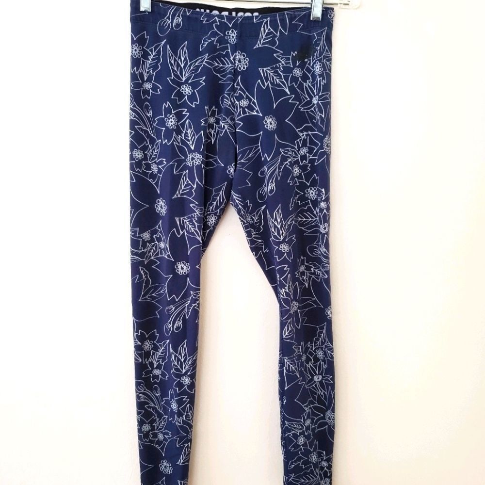 Nike Navy Floral Leggings Size M